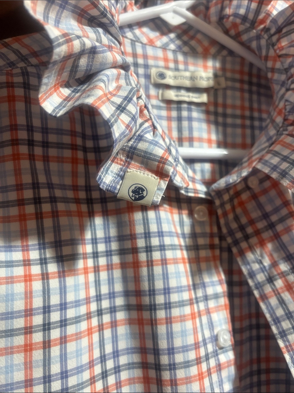 Upcycled Southern Proper Orange/Blue/Navy Blue Multi-Stripe Shirt